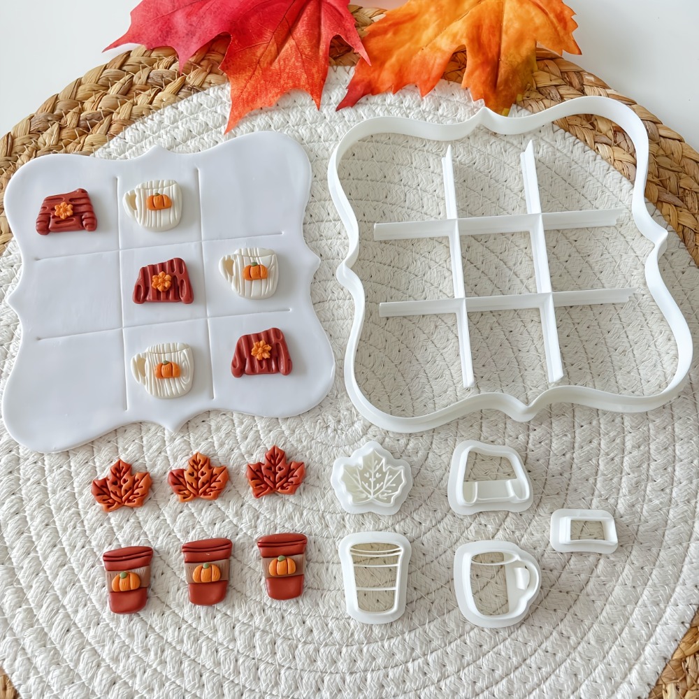 Cookies Pack - Set di 7 Tagliabiscotti Autunnali Tic-Tac-Toe,